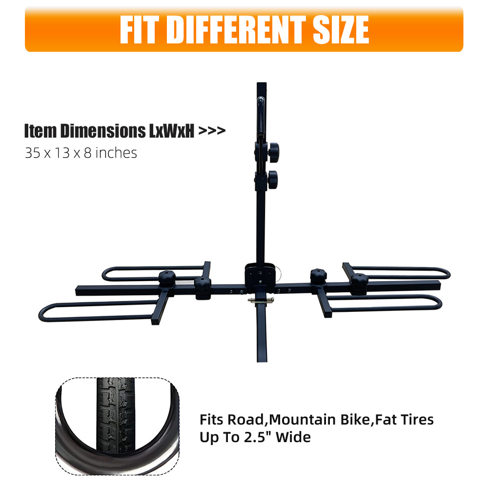 OEM manufacturer 90lbs platform style car suv sedan rack 2 dirt bike hitch mounted bicycle carrier