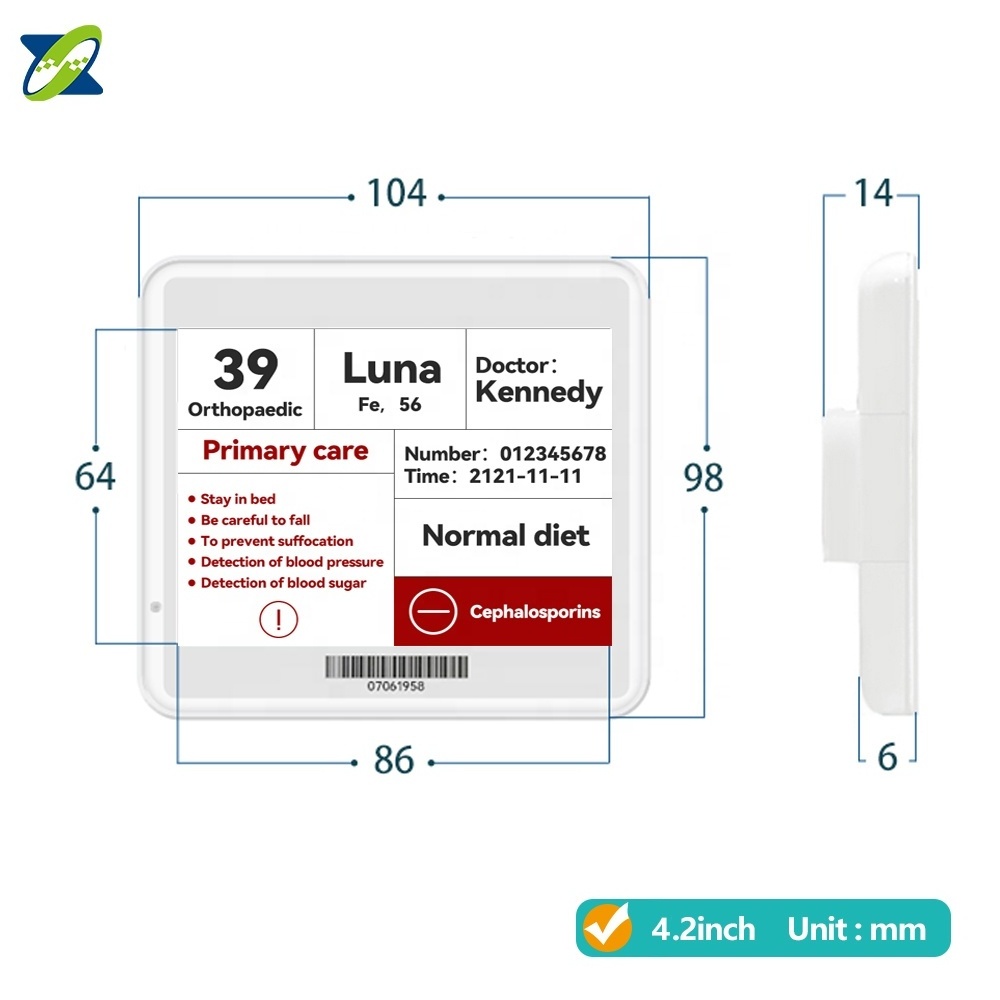 SUNY 4.2 inch Electronic bed foot e ink screen display card esl demo kit