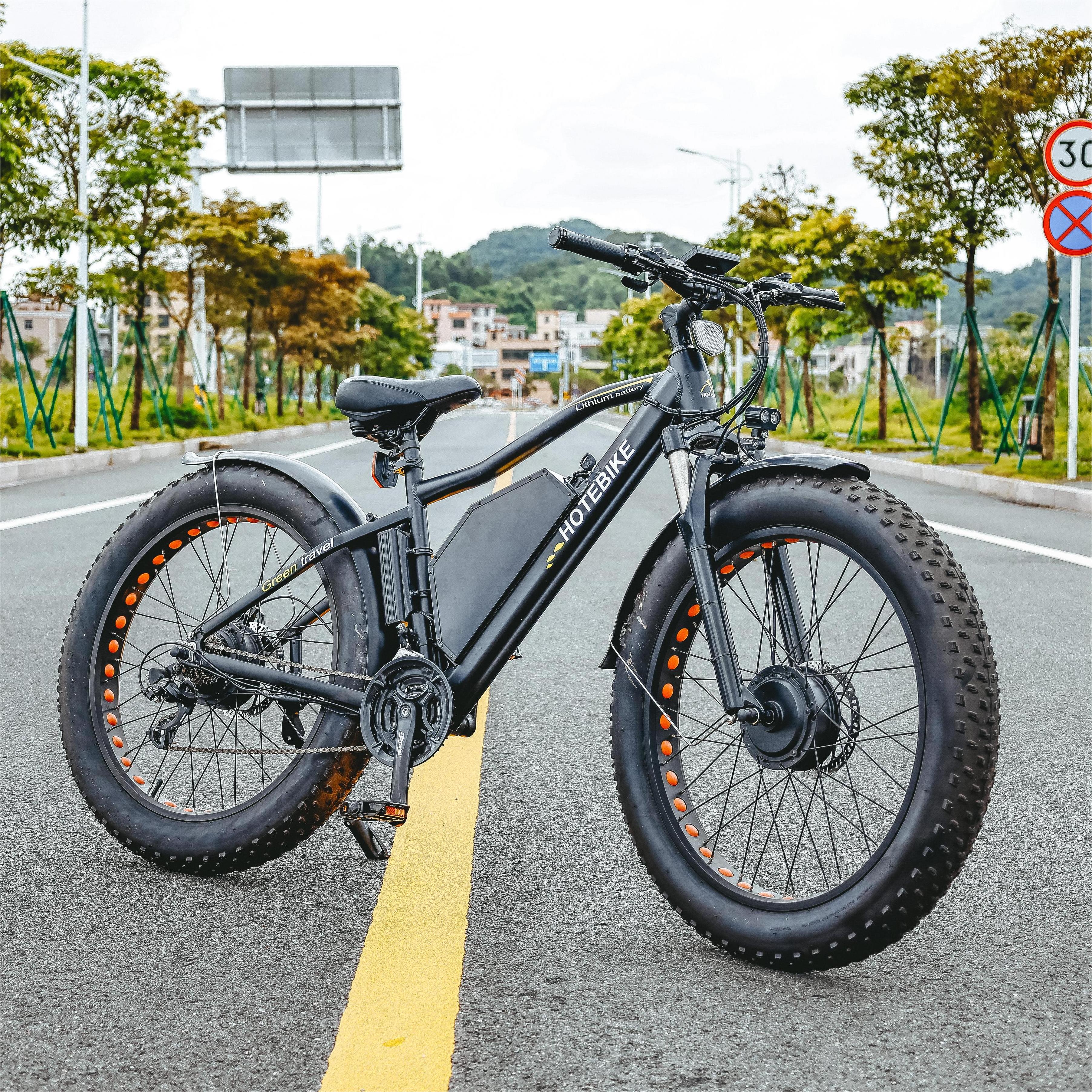 26 dual drive electric motor bike fat tire electric double lithium battery electric bike all wheel drive electric mountain bike