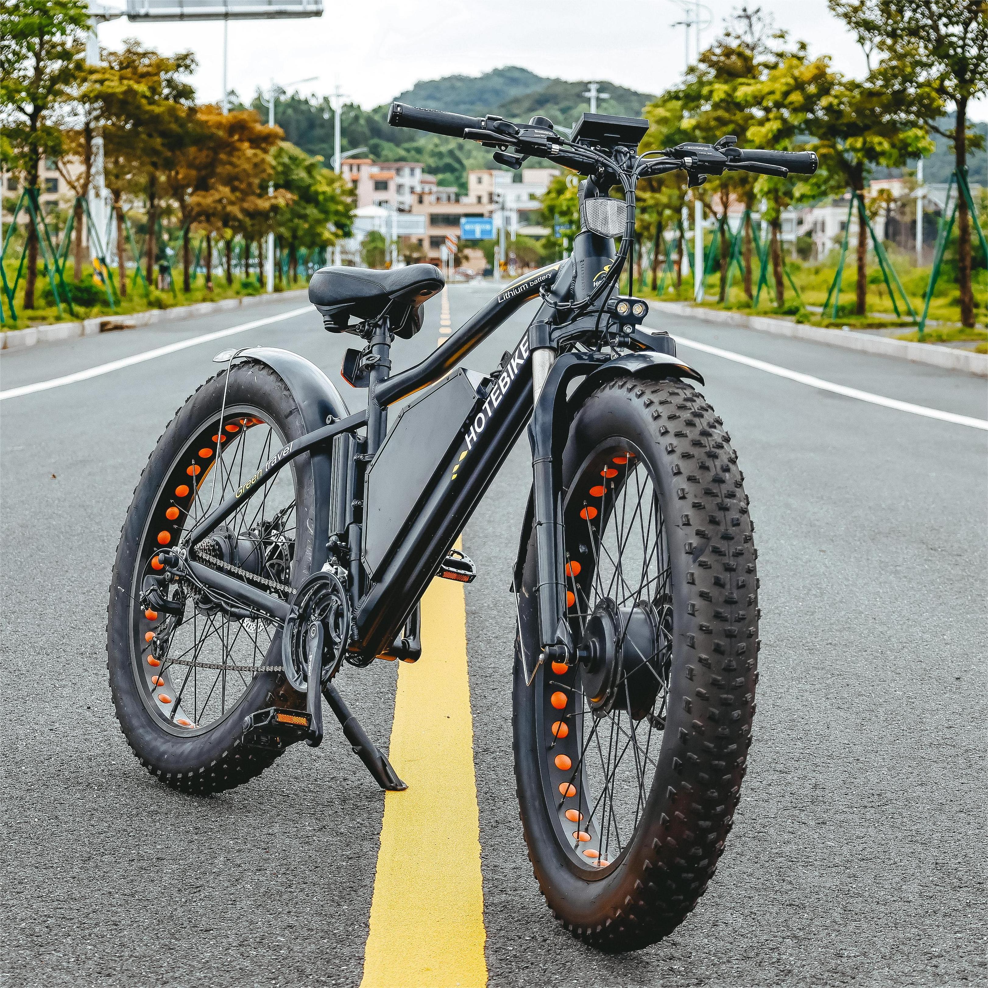 26 dual drive electric motor bike fat tire electric double lithium battery electric bike all wheel drive electric mountain bike