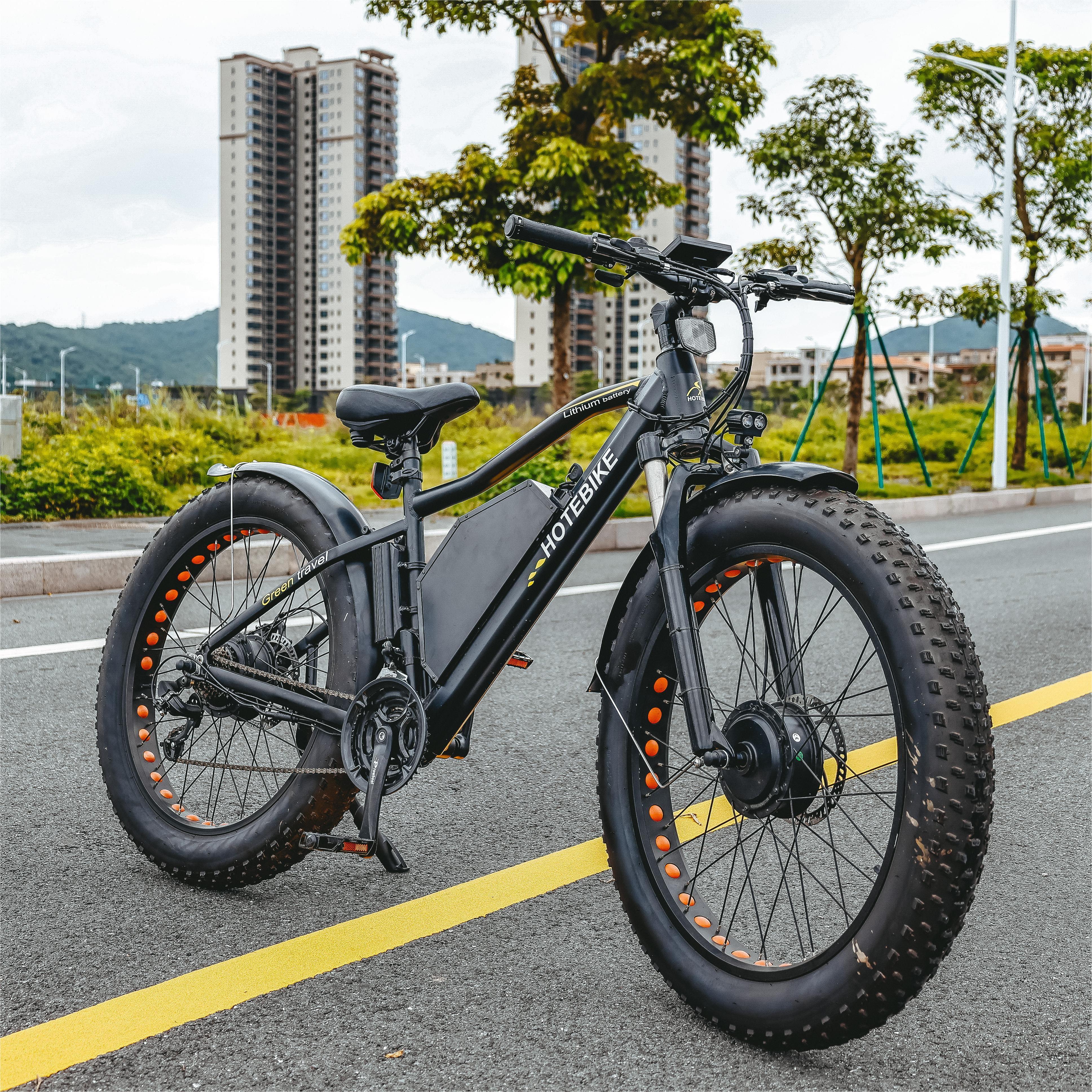 26 dual drive electric motor bike fat tire electric double lithium battery electric bike all wheel drive electric mountain bike