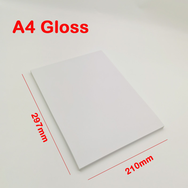 Factory Custom 100 x 1 Sheet A4 White Ultra Gloss Self-Adhesive Sticker Labels Waterproof Vinyl Sticker Paper