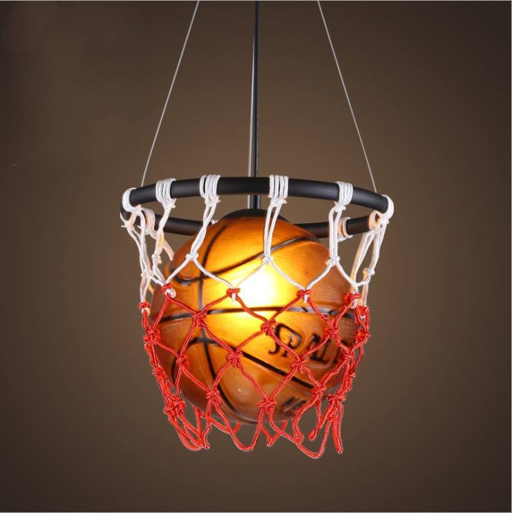 American chandelier retro basketball lights creative restaurant Gym store sports theme clothing store glass chandelier