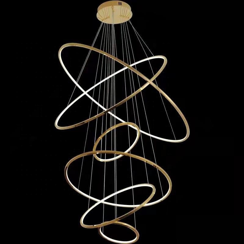 Nordic Geometric Chandelier Chandeliers & Pendant Lights Modern Chandelier Light for Hotel Villa Stairway Led Pendant Light Gold