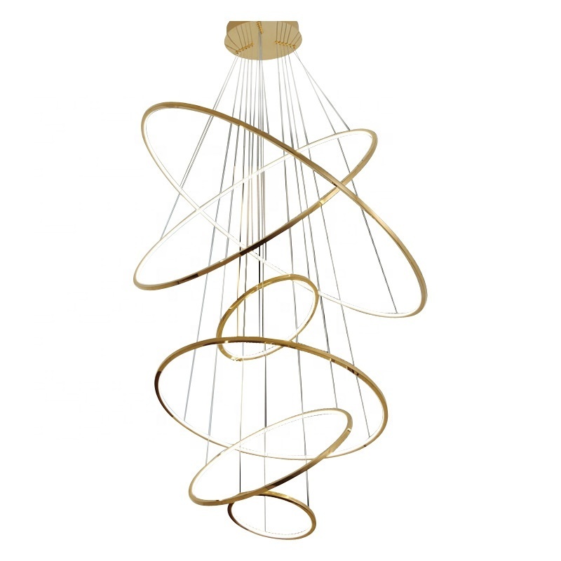 Nordic Geometric Chandelier Chandeliers & Pendant Lights Modern Chandelier Light for Hotel Villa Stairway Led Pendant Light Gold