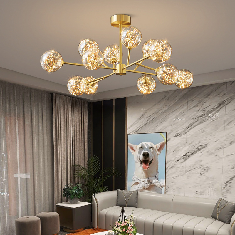 Glass Chandeliers Ceiling Luxury Pendant Light Chandeliers Lightings for Living Room Bedroom Indoor Lighting Fixture