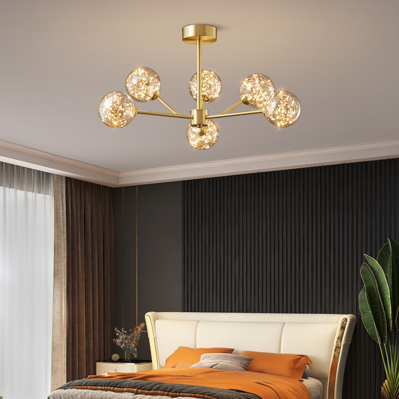 Glass Chandeliers Ceiling Luxury Pendant Light Chandeliers Lightings for Living Room Bedroom Indoor Lighting Fixture