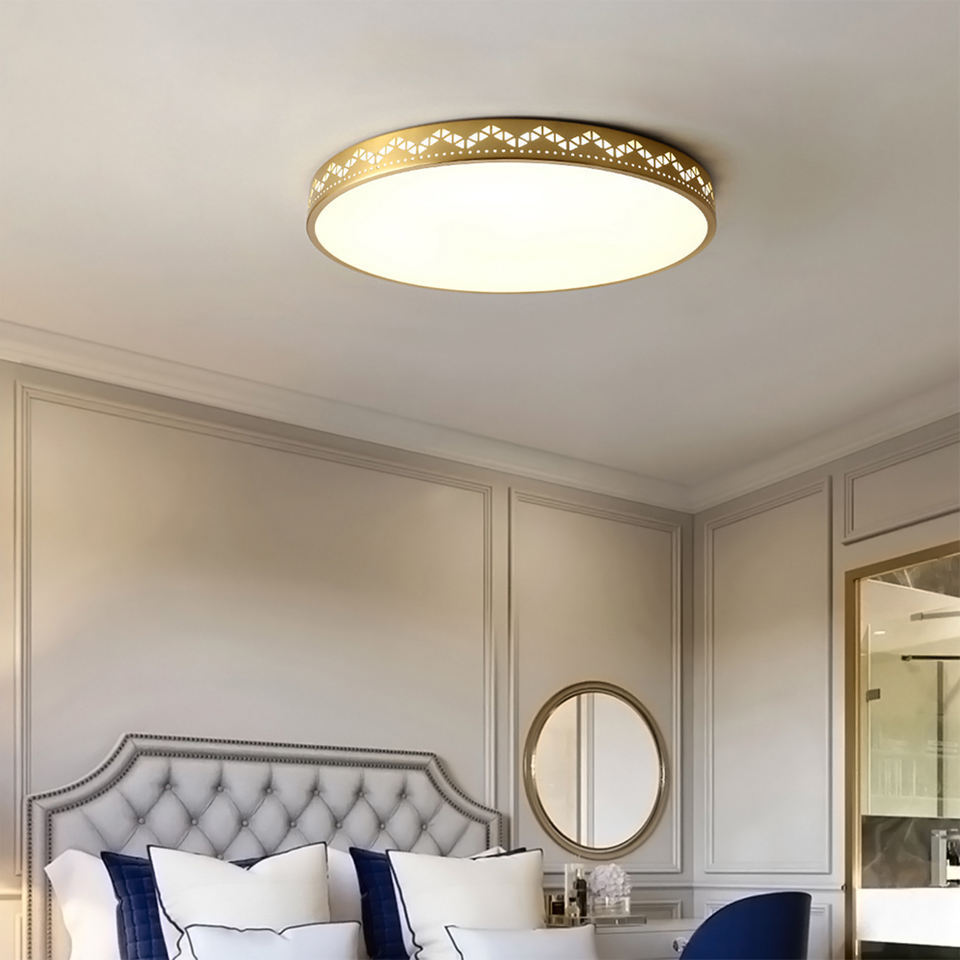 Round LED Ceiling Lamps Modern Design for Bedroom Nordic Creative Iron Base Ceiling Light for Home Decoration