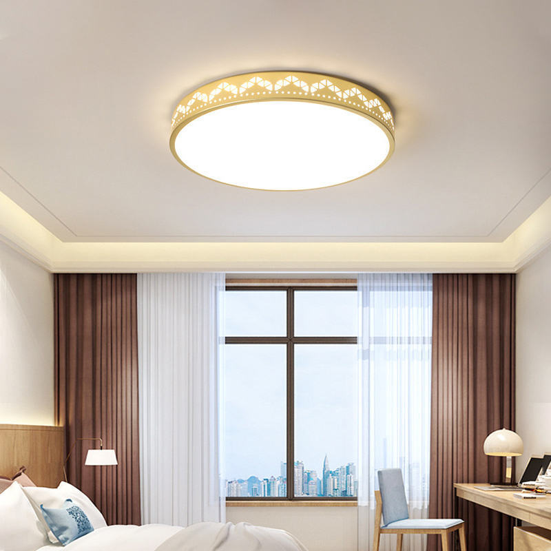 Round LED Ceiling Lamps Modern Design for Bedroom Nordic Creative Iron Base Ceiling Light for Home Decoration