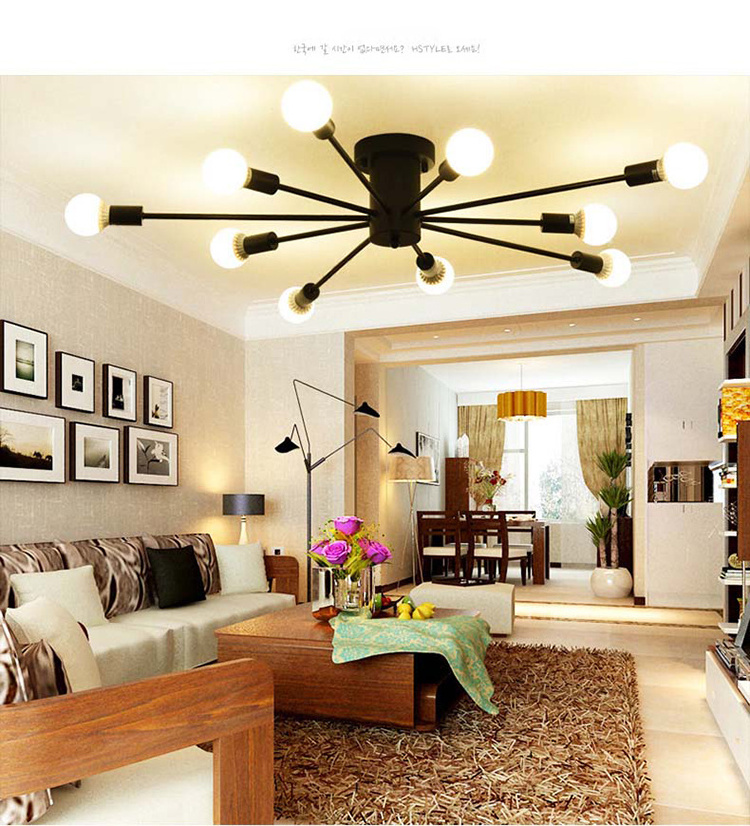 living room decorative contemporary industrial design led ceiling light