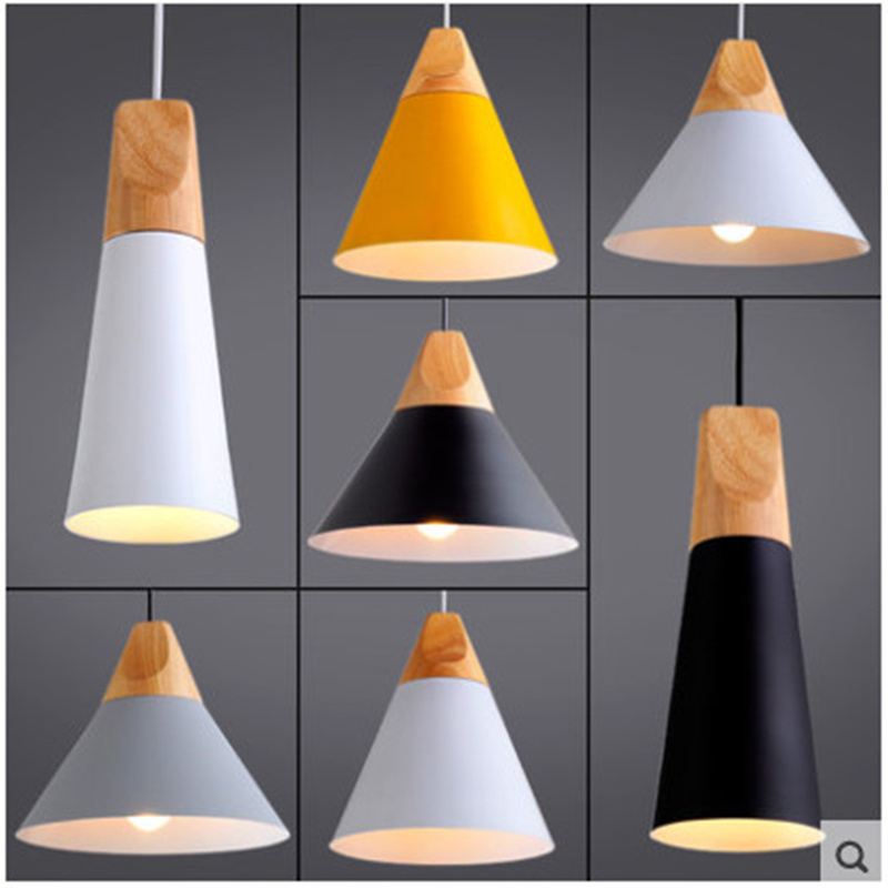 Modern stairway wooden colors metal industrial pendant lighting fixture