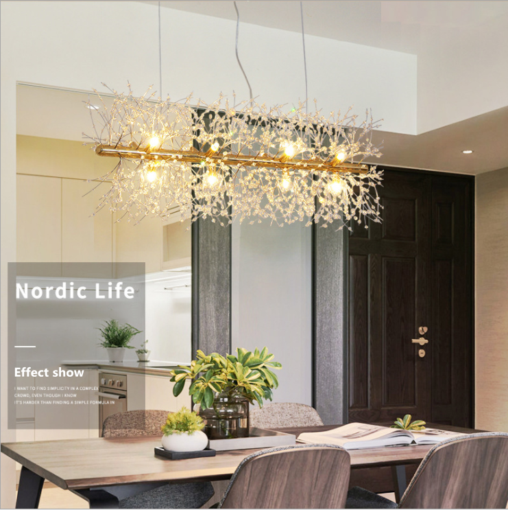 Crystal Chandelier Lighting Living Room Villa Crystal Decorative Chandelier Crystal Chandelier Pendant Light for Dining Table