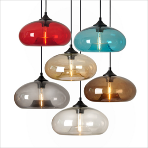 New Simple Modern Contemporary hanging 6 Color Glass ball Pendant Lamp Lights Fixtures e27 for Kitchen Restaurant Cafe Bar