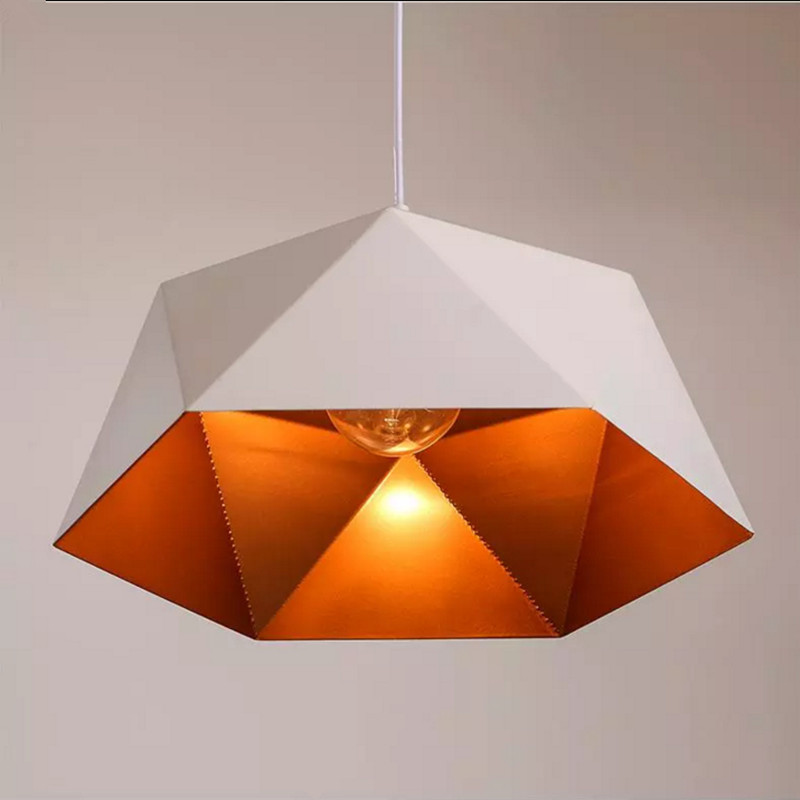 Bar Office Restaurant Modern Minimalist Geometric Rhombus Iron Pendant Light