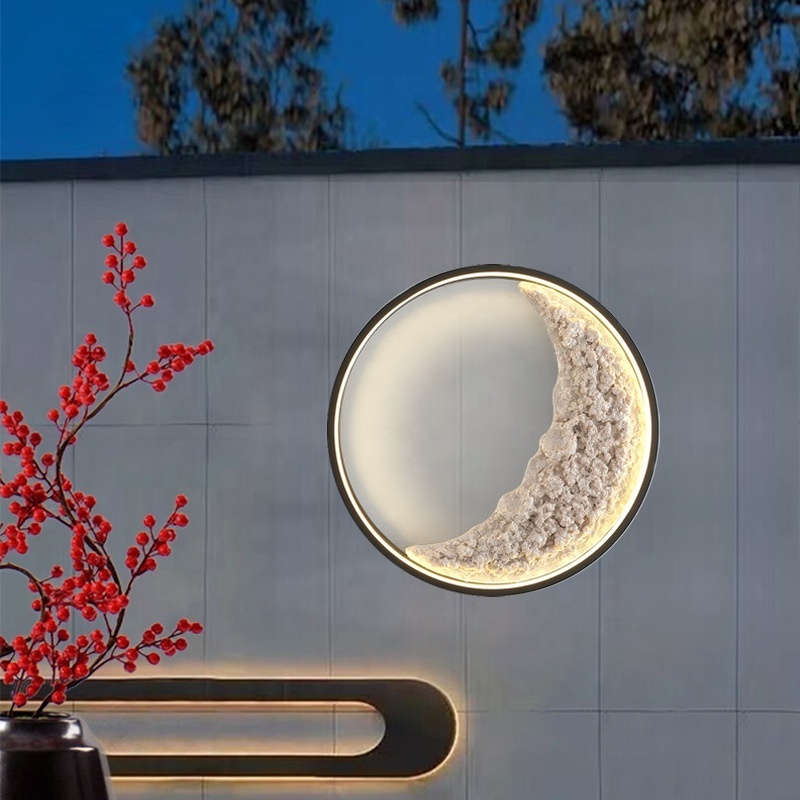 Modern Moon Wall Lamps for Home Indoor Bedroom Wall Light Villa Corridor Hotel Art Mural Lighting Universe LED Moon Wall Lamp