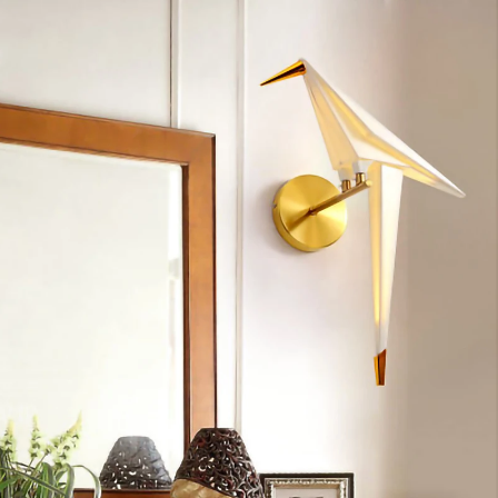 Modern LED Bird Wall Lamp Bedside Light Wall Lamps For Loft Bedroom Study Foyer Dining Room Indoor Lighting Sconce Fixture