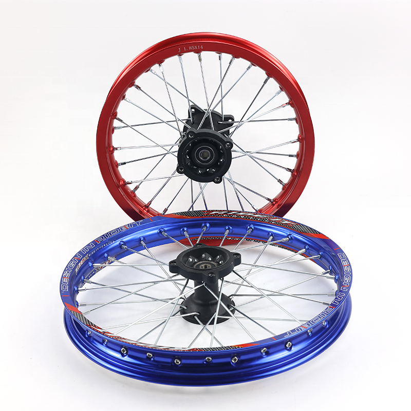 Pit bike Aluminum Alloy Wheel Rim with C Style Hub 12mm 15mm Axle 1.85-14 inch 1.60-17 Inch front Rear Wheel Assy