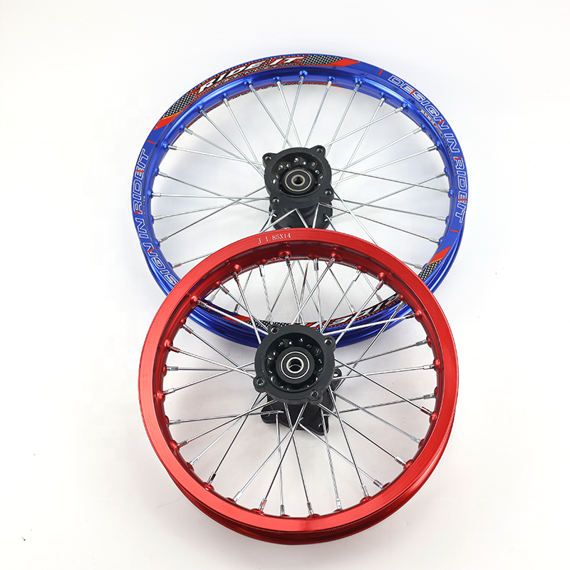 Pit bike Aluminum Alloy Wheel Rim with C Style Hub 12mm 15mm Axle 1.85-14 inch 1.60-17 Inch front Rear Wheel Assy