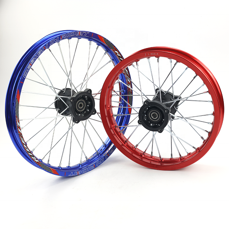 Pit bike Aluminum Alloy Wheel Rim with C Style Hub 12mm 15mm Axle 1.85-14 inch 1.60-17 Inch front Rear Wheel Assy