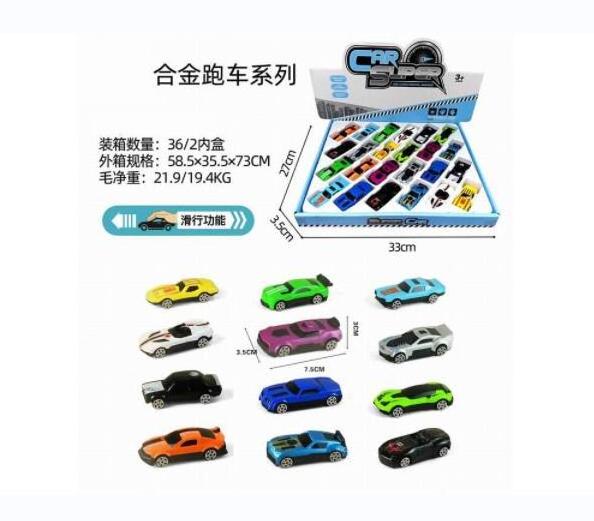 Hot Sale 24pcs Sport Car Set 1:64 Alloy Diecast Racing Vehicles Model Toy Miniature Collection Free Wheel Die Cast Metal