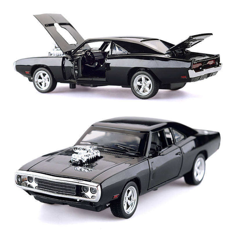 Metal Car Toy Collection 1:32 Scale Simulated Dodge Charger Diecast Car Model Pull Back Alloy Car with Sound&Light Cool for Gift