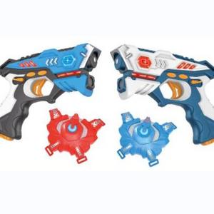 Laser Gun Battle Game Set 2 Guns Equipped 2 Vest For Children Outdoor Shooting Team Game