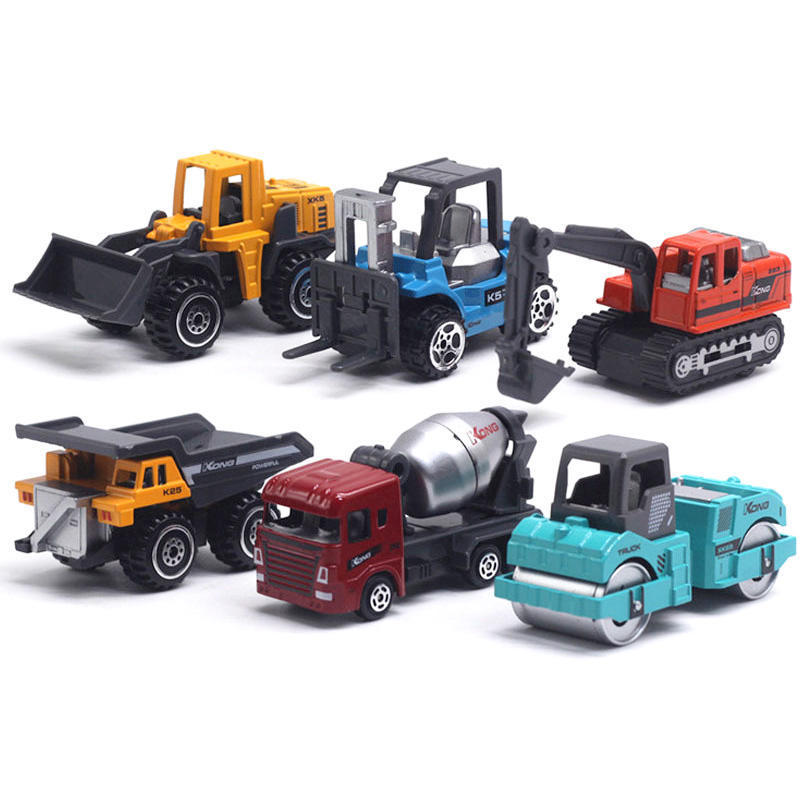 1/64 Alloy Hotweels Car Sliding Metal Diecast Construction Vehicle Diecast Engineering Truck Car with Movable Joint For Kid