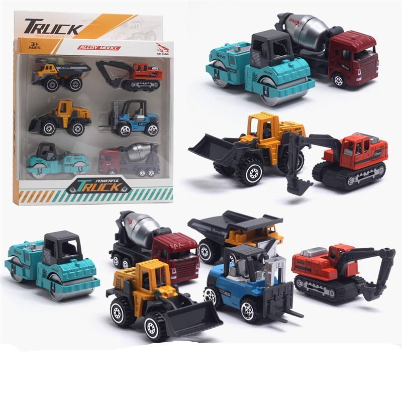 1/64 Alloy Hotweels Car Sliding Metal Diecast Construction Vehicle Diecast Engineering Truck Car with Movable Joint For Kid