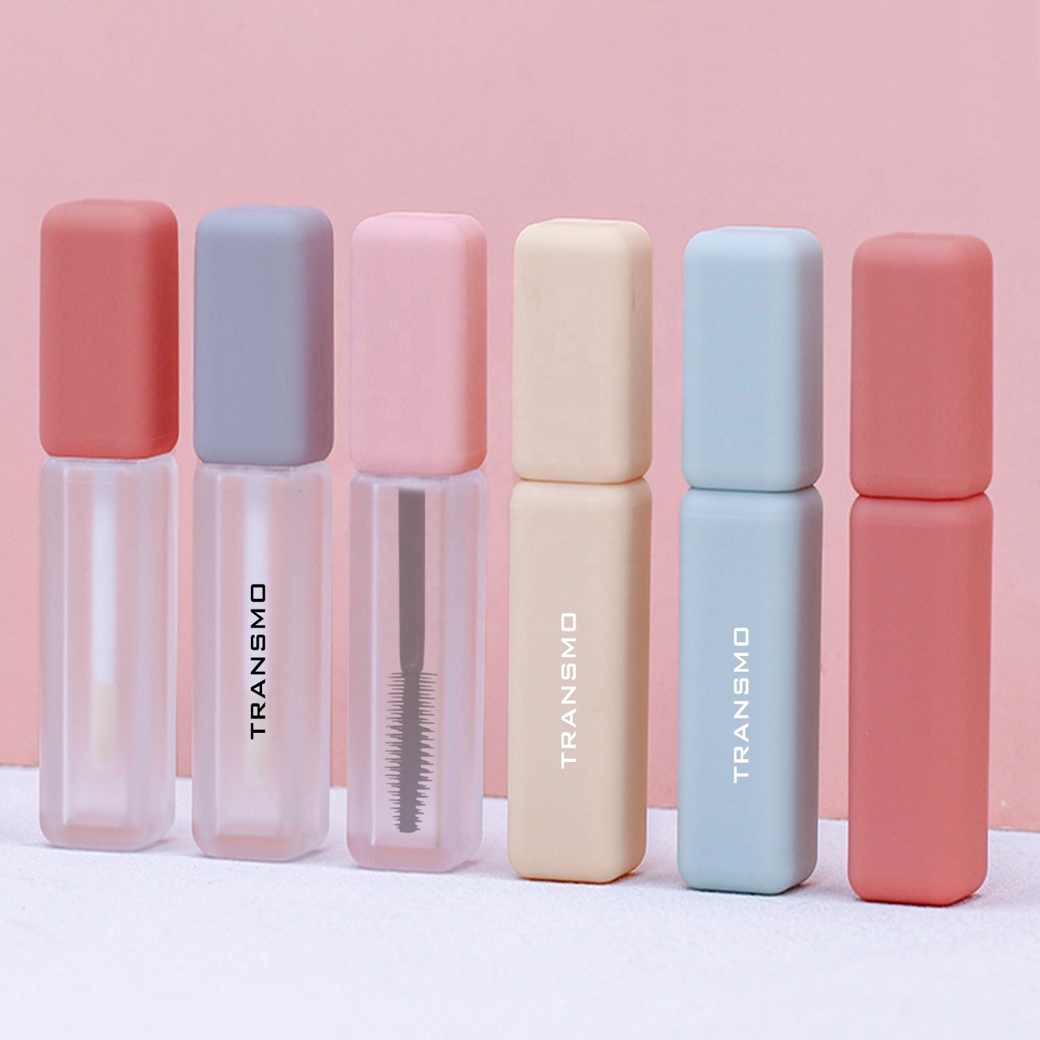 Rubber paint mascara packaging custom logo eyelash serum bottle 12ml mascara tube pink