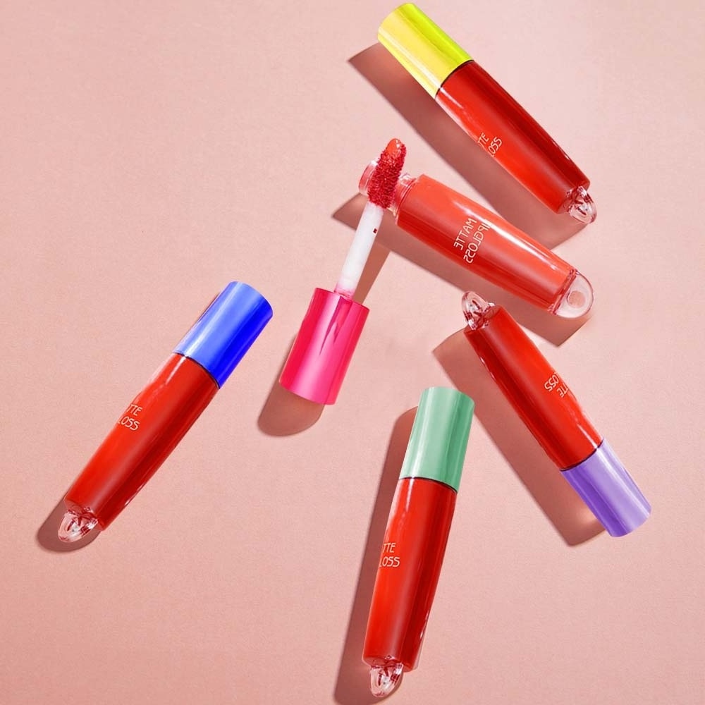 Private label mini liquid lipstick tube packaging mini 2.5ml empty lip gloss tube container with key chain