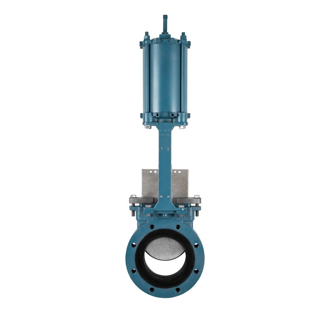 ZHTV NPS2~36 Knife Gate Valve Zero Cavities  Zero Turbulence Stainless Steel Full Port Design Abrasive Fluids Knife Gate Valve