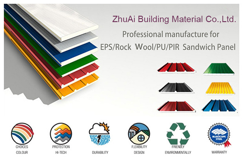 Lightweight/Fireproof Fast Install Easy Install Rock wool Cement Sandwich Panel Wall Panel for Interior Wall Exterior Wall