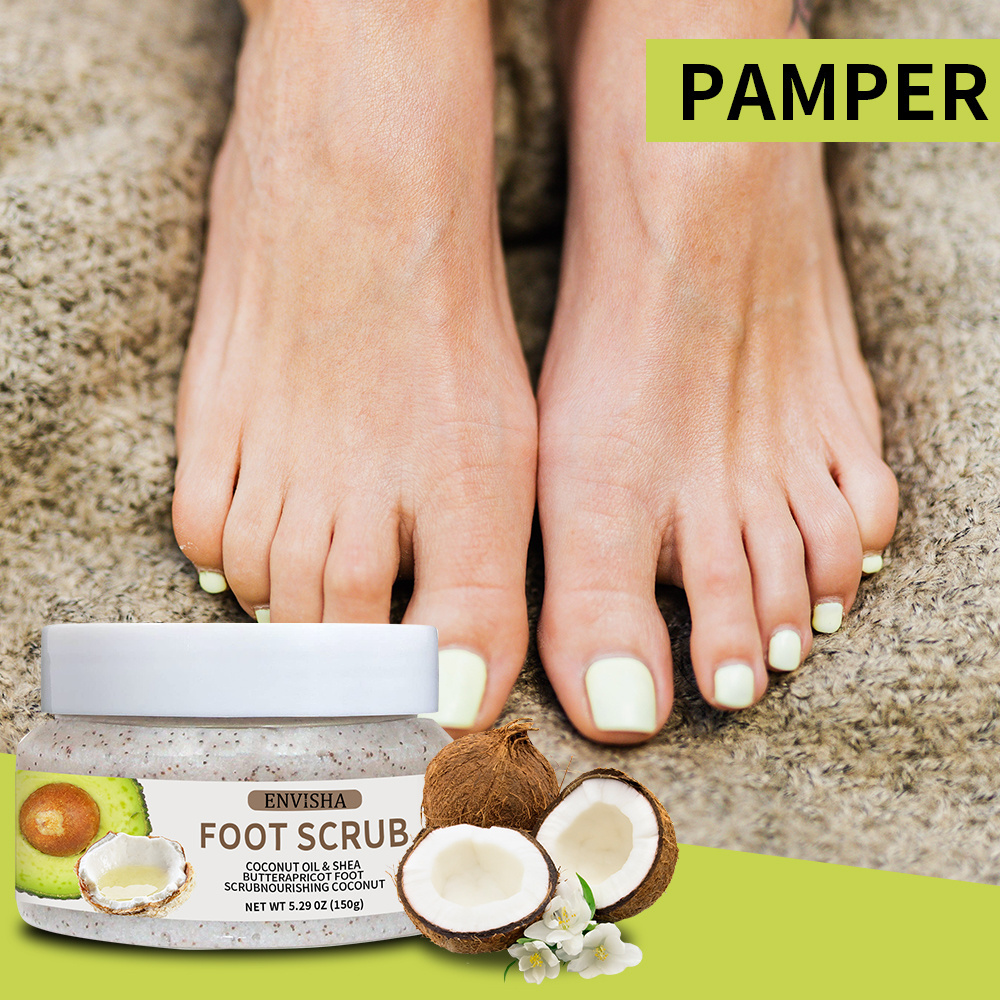 Private Label Vegan Feet Moisturizing Exfoliating Foot Cream Foot Salt Scrub For Dead Skin Dry Skin On Feet