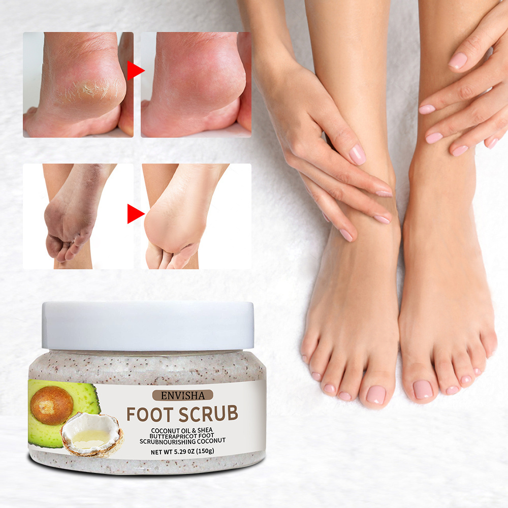 Private Label Vegan Feet Moisturizing Exfoliating Foot Cream Foot Salt Scrub For Dead Skin Dry Skin On Feet