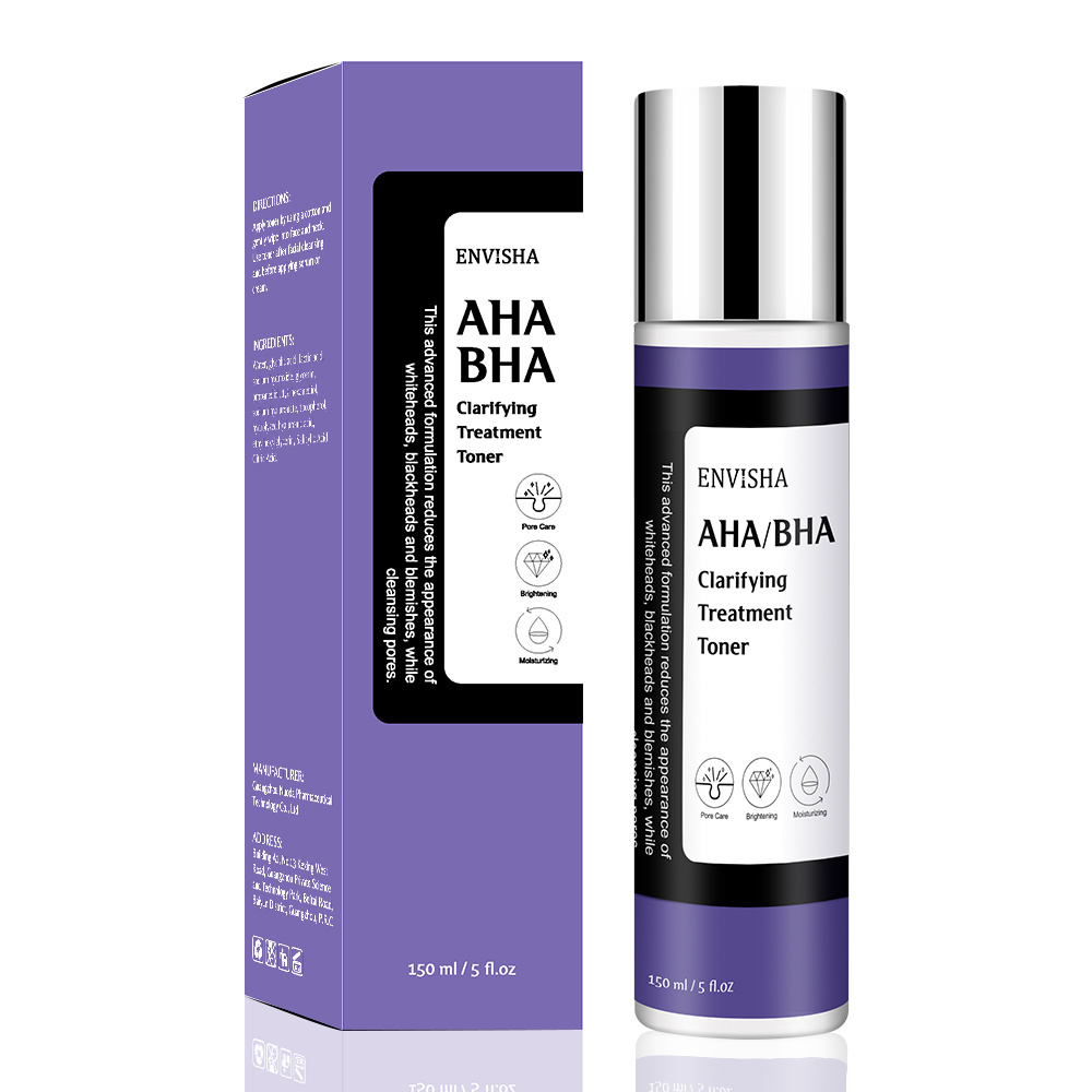 Personal Label Facial Exfoliating AHA BHA Clarifying Treatment Exfoliator Toner For Whiteheads Pores And Uneven Skin