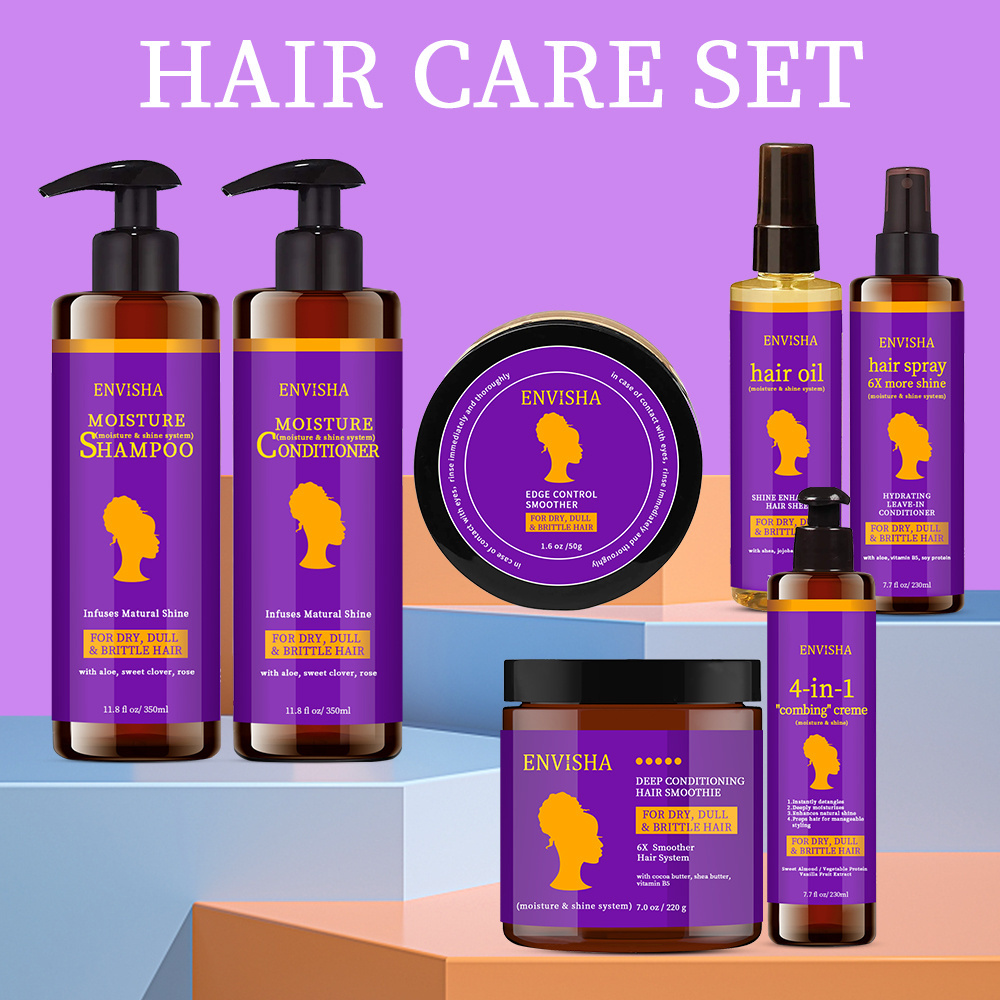 Herbal AfricanAnti Breakage African Curly Hair Care Gift Set Shampoo And Conditioner Set For Dry Damaged Hair