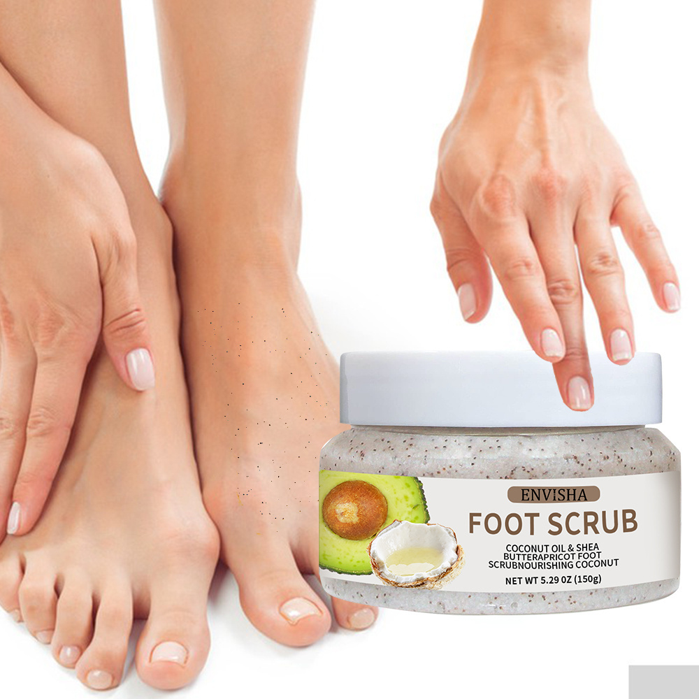 Private Label Vegan Feet Moisturizing Exfoliating Foot Cream Foot Salt Scrub For Dead Skin Dry Skin On Feet