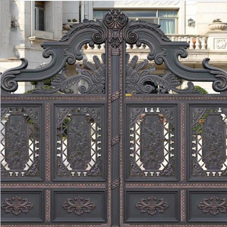 Forged Wrought Iron Gates House Used Security Driveway Factory Supply Ornamental Automatic Sliding GateOrnamental wrought iron g