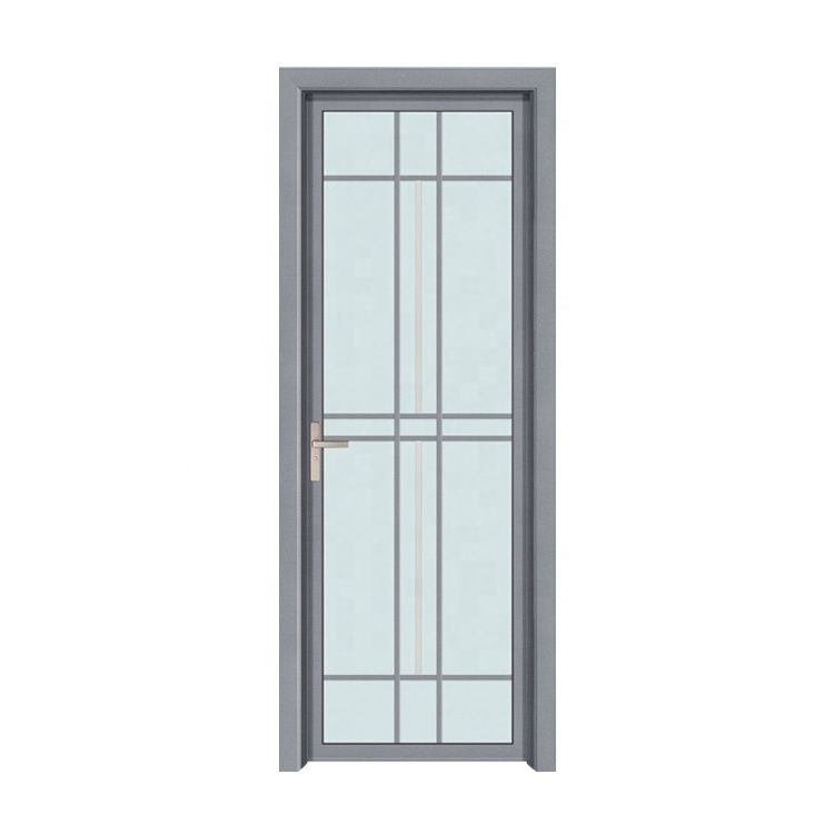 single leaf aluminium interior office door with tempered glass