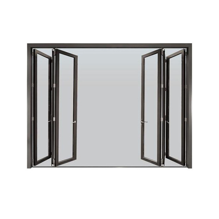 high quality aluminium folding doors glass with handle and lock from China