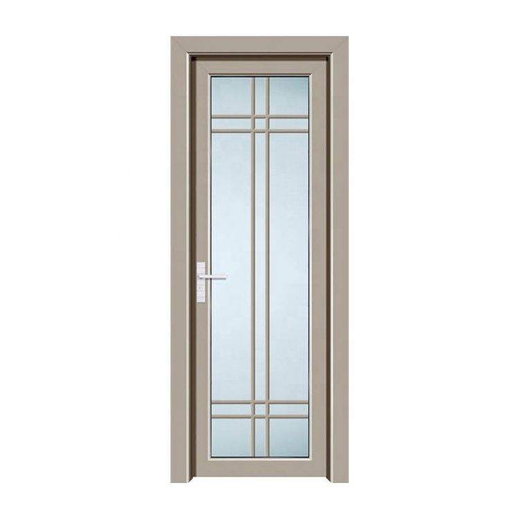 single leaf aluminium interior office door with tempered glass