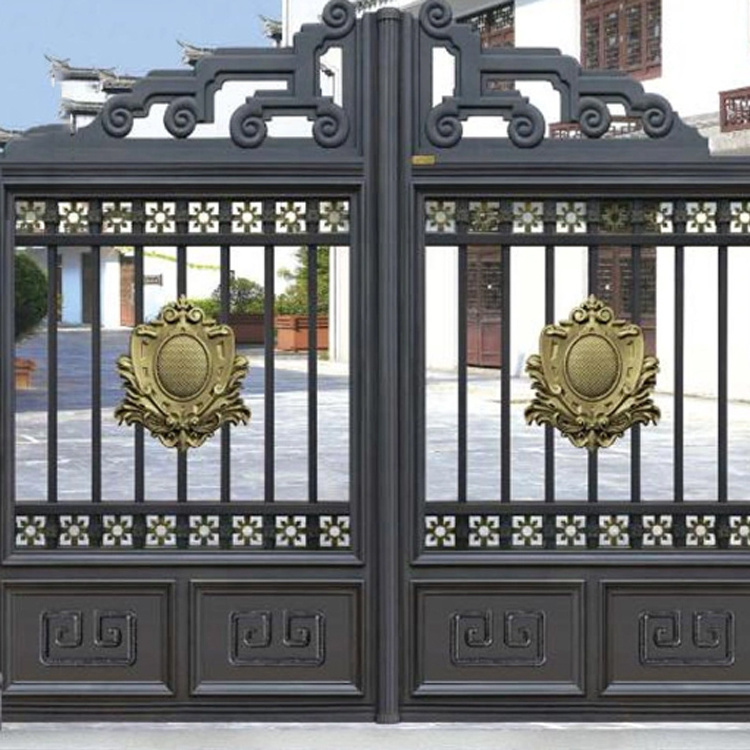 Forged Wrought Iron Gates House Used Security Driveway Factory Supply Ornamental Automatic Sliding GateOrnamental wrought iron g