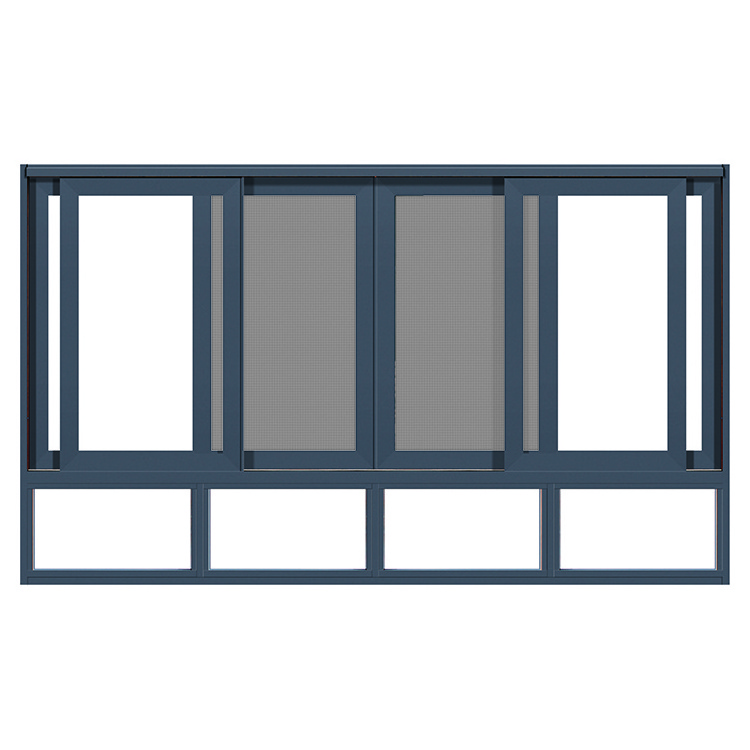 Aluminum mosquito net frame sliding window