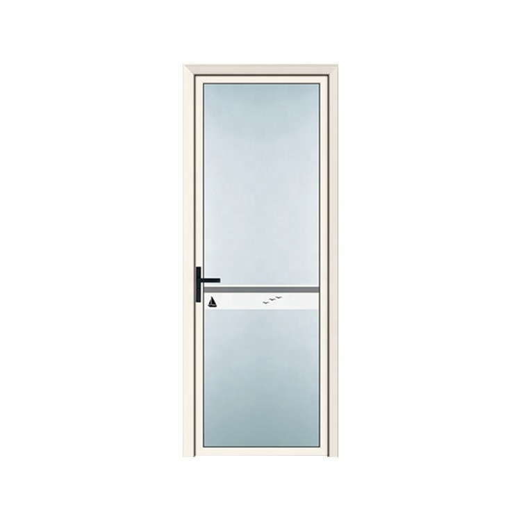 single leaf aluminium interior office door with tempered glass