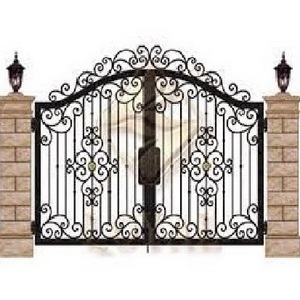 Forged Wrought Iron Gates House Used Security Driveway Factory Supply Ornamental Automatic Sliding GateOrnamental wrought iron g