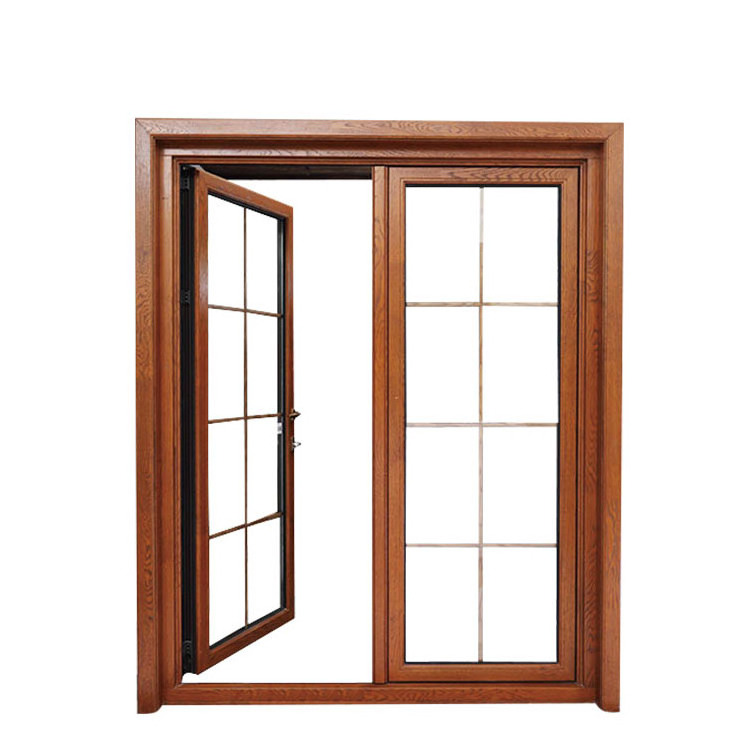 Aluminum soundproof french door casement doors for sale