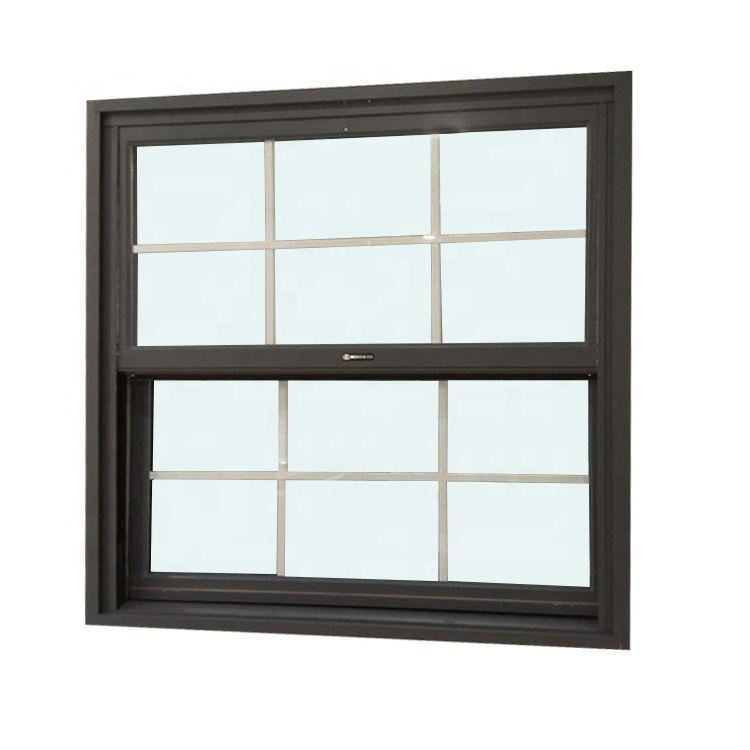 Two track aluminum up down sliding window vertical sliding glass window