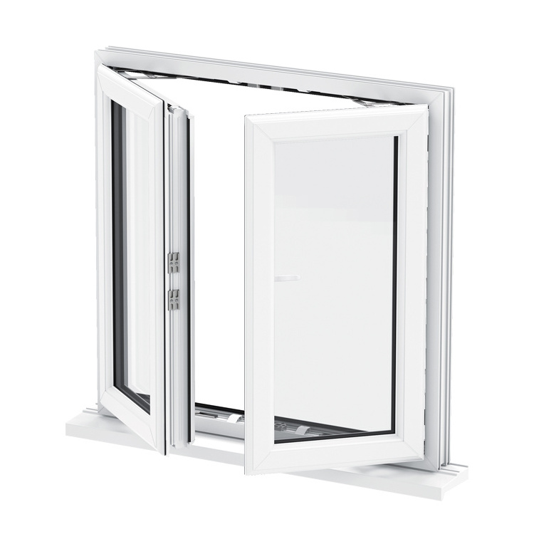 Wholesale  Exterior High Quality UPVC PVC Casement Windows With Tempered Glass