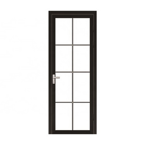 single leaf aluminium interior office door with tempered glass