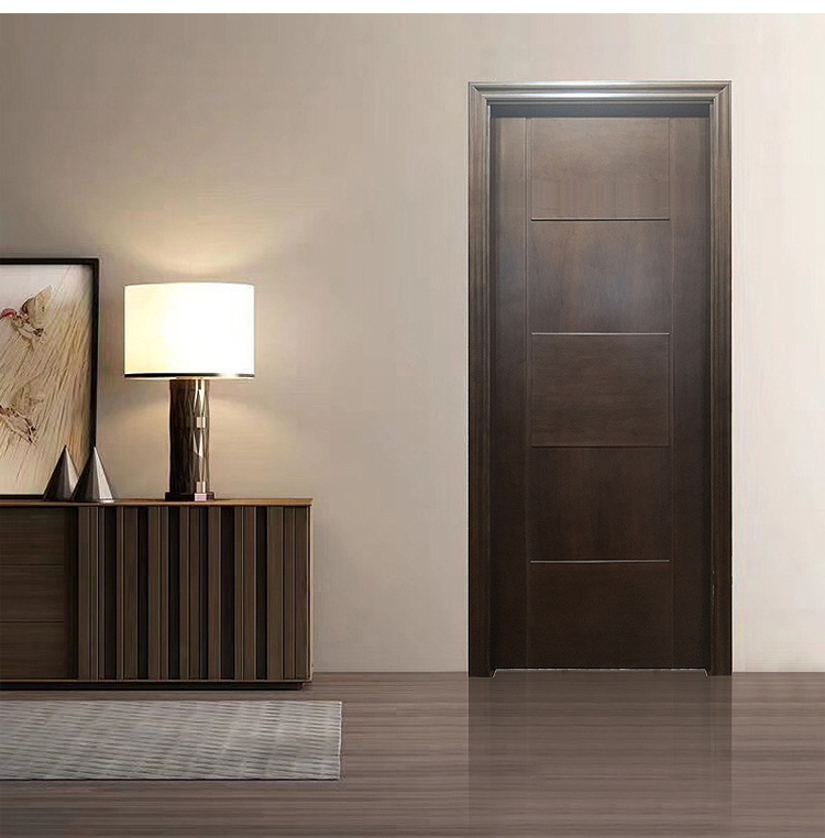 high quality luxury house bedroom doors frame single panel solid soundproof modern simple design interior MDF wooden door